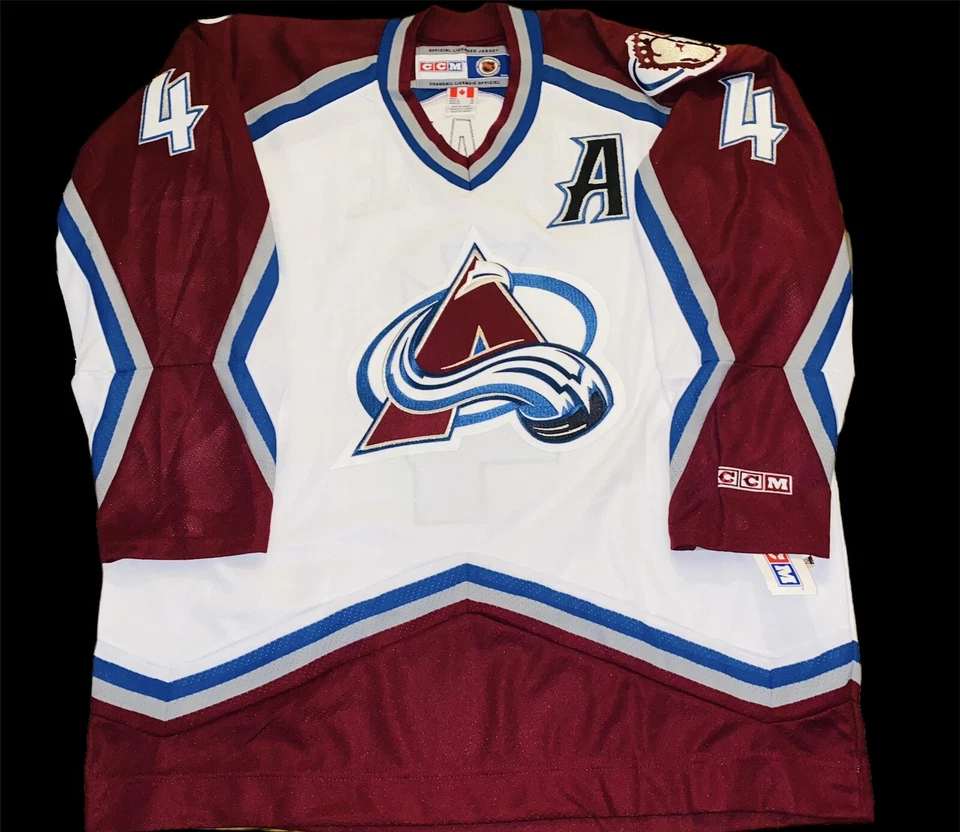 ROB BLAKE COLORADO AVALANCHE ASSINADO/AUTOGRAFADO CCM CAMISA VINTAGE BAIXO CERTIFICADO DE AUTENTICIDADE!! - Imagem 2 de 4
