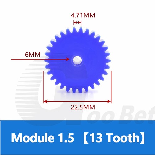 Nylon Stirnrad 12-100 Zähne Modul 1,5 2 3 Ritzel Motor Getriebe Kunststoff blau - Bild 13 von 141