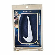 2025 Panini Silhouette Marshall Faulk Nike Swoosh Jumbo Patch Gold /10 Rams HOF