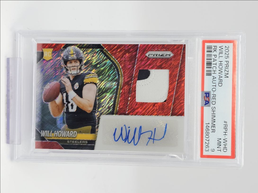 Will Howard Panini Prizm Rookie Patch Autographs #RPHWHD Red Shimmer