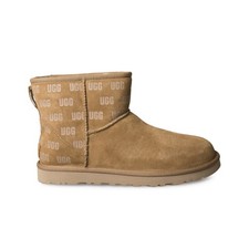 UGG CLASSIC MINI II UGG PRINT CHESTNUT SUEDE SHEEPSKIN WINTER MEN'S BOOTS US 10
