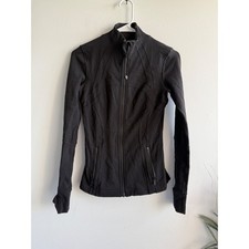 Lululemon Define Jacket Black Luon Full Zip Size 4 Activewear Thumbholes