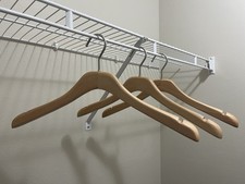 LOHAS Wooden Suit Hangers PD14H-14 30 Pack Wide Shoulder Brown Smooth Finish