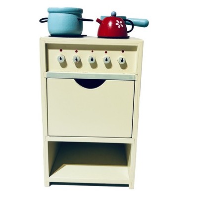 Maileg Vintage Holz Retro Küche / Herd mit Utensilien - nicht mehr produziert - 2012