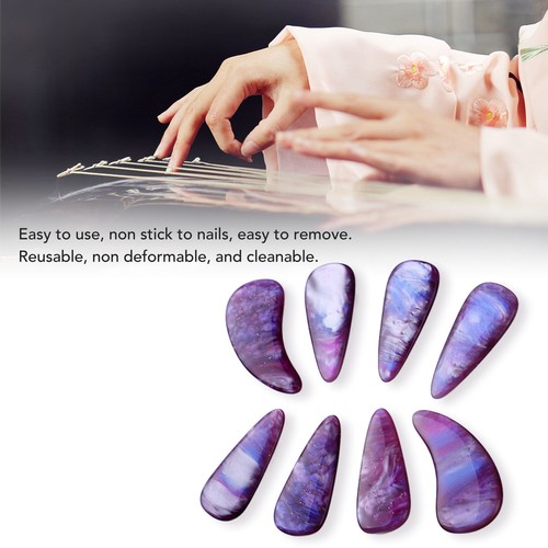 (Style 6)8Pcs Guzheng Finger Picks Silicone Polymer Delicate Smoothly Appearance - Picture 3 of 12