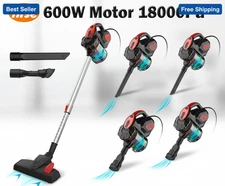 600W Corded 2-in-1 Handheld & Stick Vacuum Cleaner with HEPA Filter, Powerful 18