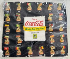 Vintage 94 Coca-Cola Coke USA World Cup Soccer Pins Pinbacks Set of 24 Countries