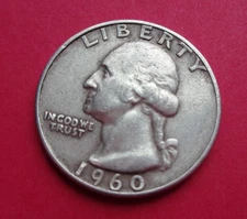 1960-D   90% SILVER WASHINGTON QUARTER/ NICE