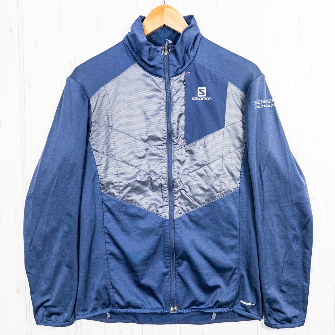 Giacca calda uomo S Navy Salomon Park poliestere abbigliamento top capospalla usata 2NDG 0