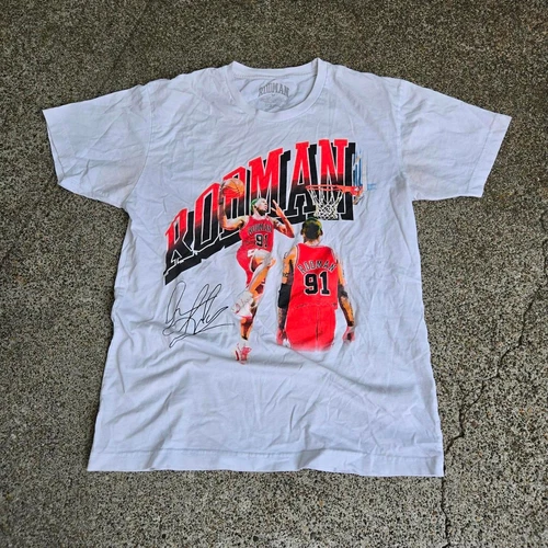 Vtg Y2k NBA Dennis Rodman Collage Montage Graphic Basketball Player T Shirt M