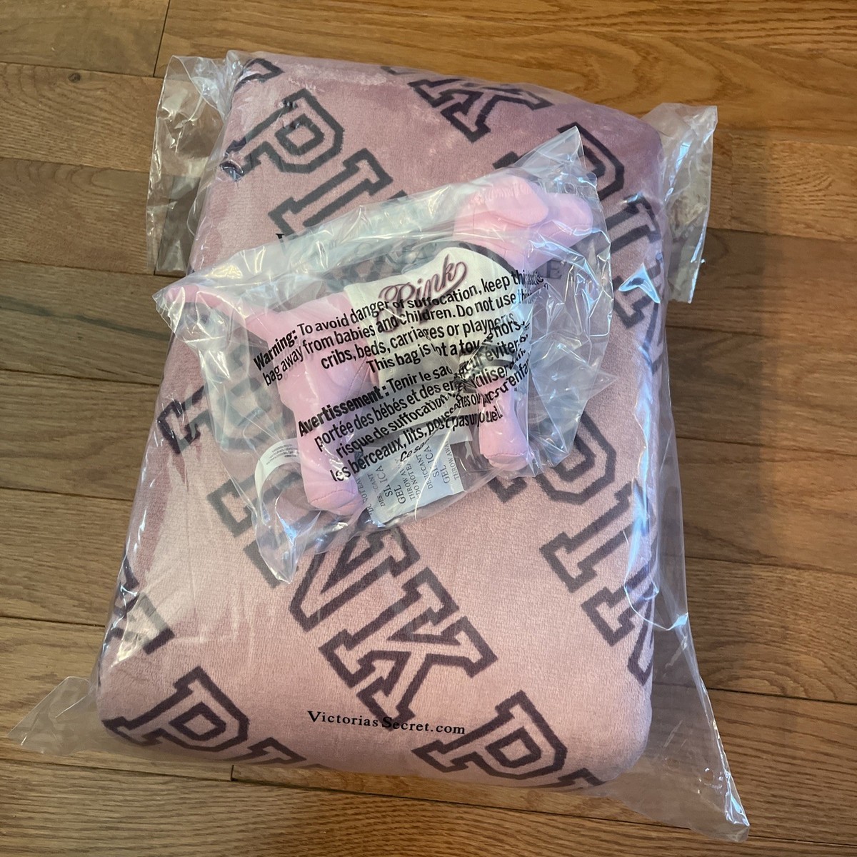 Victoria's Secret PINK Friday Cozy Sherpa Blanket Throw Varsity