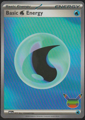 Basic Water Energy (30th Celebration) 011 Holo Energies Pokemon NM