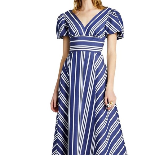 Kate Spade Café gestreiftes Midikleid Größe 8 - Bild 10 von 11