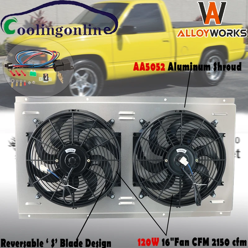 Aluminum Radiator Fan Shroud fits 1988-1999 Chevrolet GMC C/ K 1500 2500 3500 Foto 2 de 4