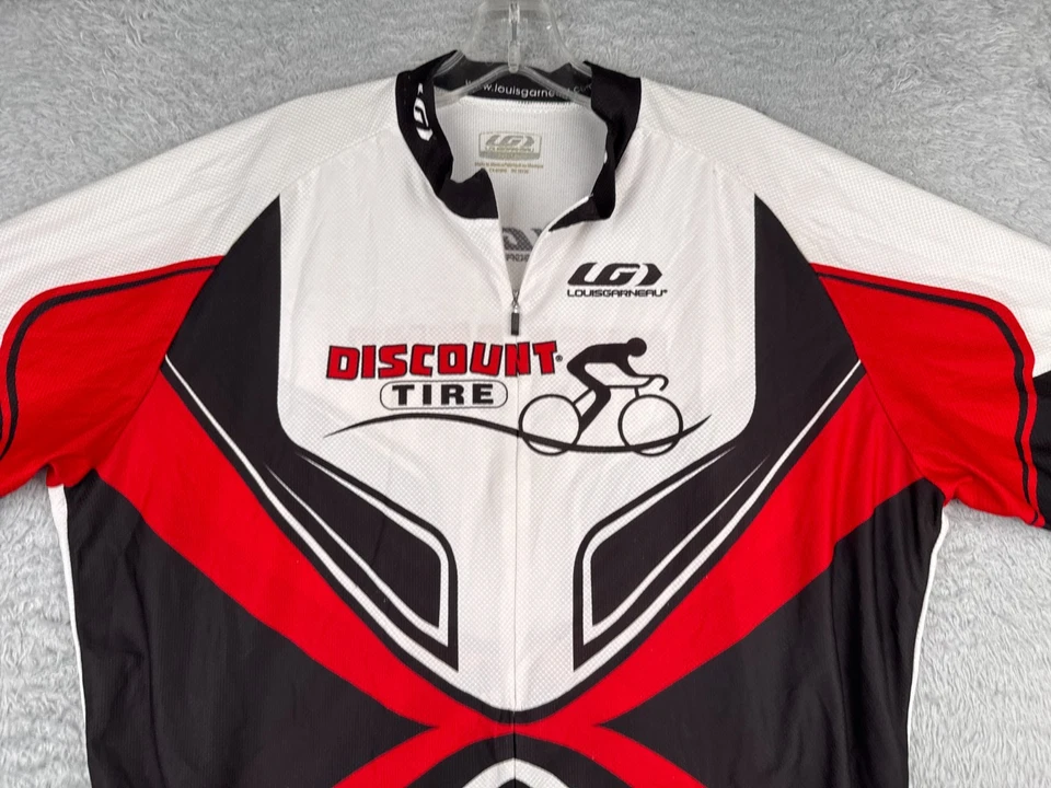 Jersey de ciclismo Louis Garneau adulto 2XL XXL negro rojo neumático de descuento 1/2 cremallera polietileno Foto 4 de 4