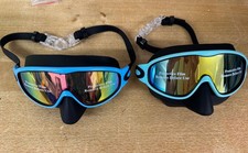 BNIB 2 Pairs Of Swimming Goggles 1x Blue 1x Turquoise- CG P27