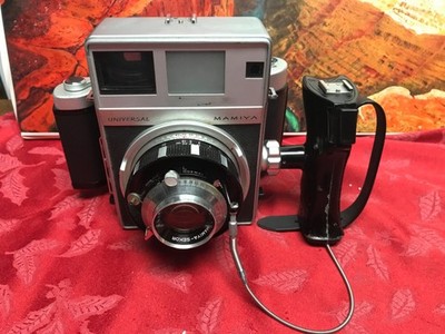 Mamiya Universal Press 100mm f/3.5 Lens 6x9 Roll Film Holder Back & Flash Grip