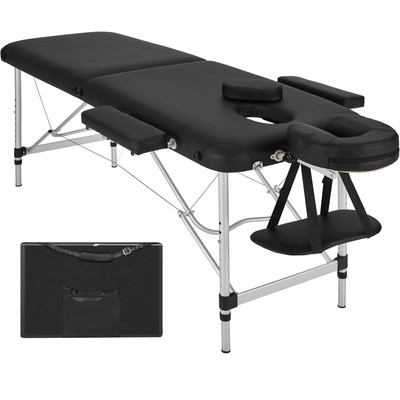 Massageliege klappbar Alu 2 Zonen Massagebank mobiler Massagetisch Kosmetikliege