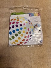 Intex JUMBO Beach Ball 42" Inflatable, Multi-Color Polka Dots NEW Open Package