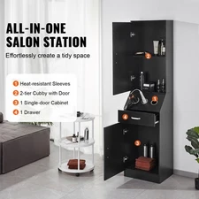 Wall Mount Barber Salon Spa Cabinet Hair Styling Station Barber Beauty Spa