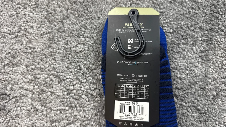 Calcetines Stance para mujer S 6-7,5 atléticos sobre el borde lengüeta altura azul bajo Foto 4 de 4