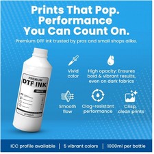 White DTF Ink 1000ml Compatible with Various Printheads