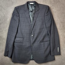 Jhane Barnes Blazer Sport Coat Mens 42 Long Navy Blue Wool Windowpane 2 Button