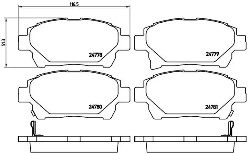 BRAKE PAD SET DISC BRAKE P 83 097 FOR ASTON MARTIN TOYOTA 1NR-FE 1.3L 4cyl 1.0L - Image 3