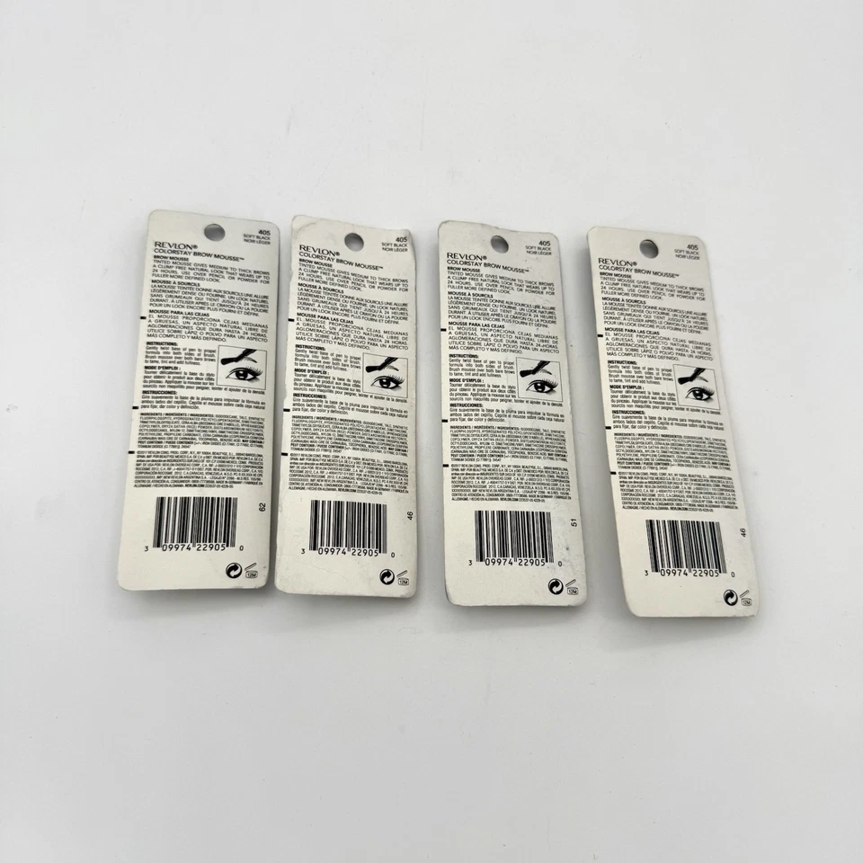 Revlon Colorstay Brow Mousse Eyebrow Color #405 SOFT BLACK 0.07 fl Oz Lot of 4 - Image 4 of 4