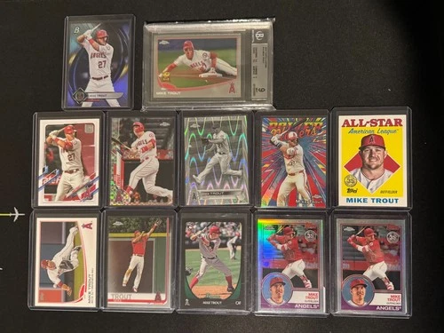 Mike Trout  12x 🔥 Card Lot BGS 9 + Topps Chrome Power Players + Inserts-MVP