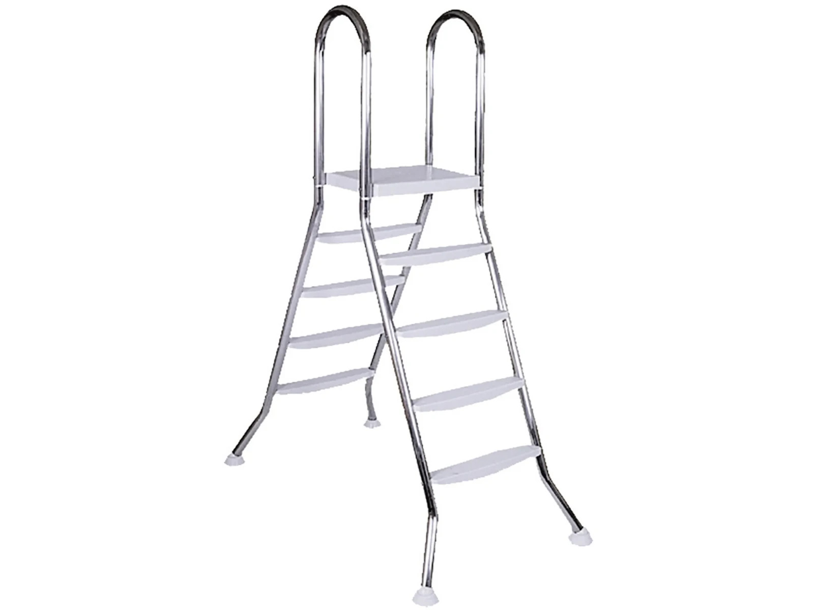 Steinbach escalera de piscina de acero inoxidable 4 + 4 peldaños para altura de piscina 120 - 135 cm