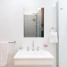 26"x38" Home Bathroom Wall Mirror Frameless Rectangular Anti-Rust Vanity Mirror