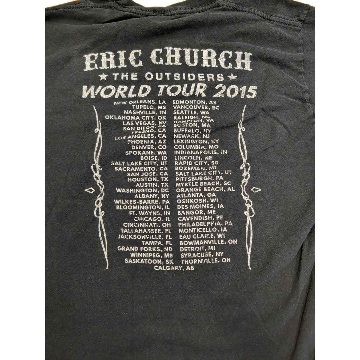 Eric Church The Outsiders 2015 World Tour T-Shirt ~ Woman's Medium