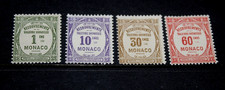 MONACO 1925 POSTAGE DUE LOT OF 4 ISSUES TO 60c  IN FINE M/L/H