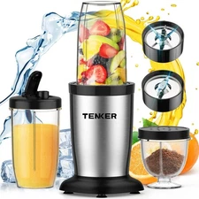 TENKERPersonal Smoothie Countertop Blender, 27oz No-BPA Cup w/ 6-edge Blade 900W