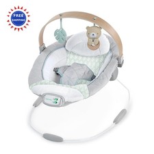 Ingenuity Cozy Spot Soothing Baby Bouncer Natural Rubber Toy Safety Music Auto
