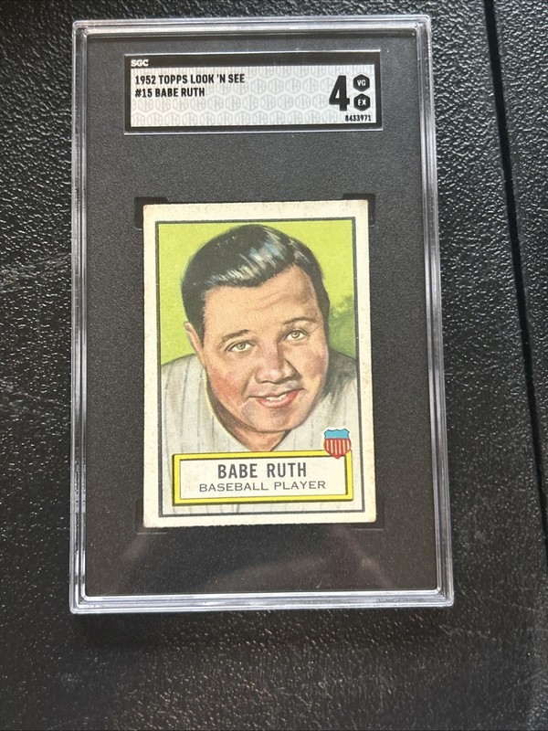 BABE RUTH 1952 TOPPS LOOK N SEE CARD #15 SGC 4 NEW YORK YANKEES HOF