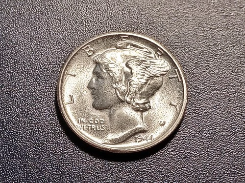 Gem BU FSB 1944-S Mercury Dime