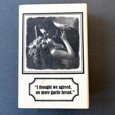 Inkadinkado Lovers Embrace Agreed No More Garlic Bread Funny Rubber Stamp