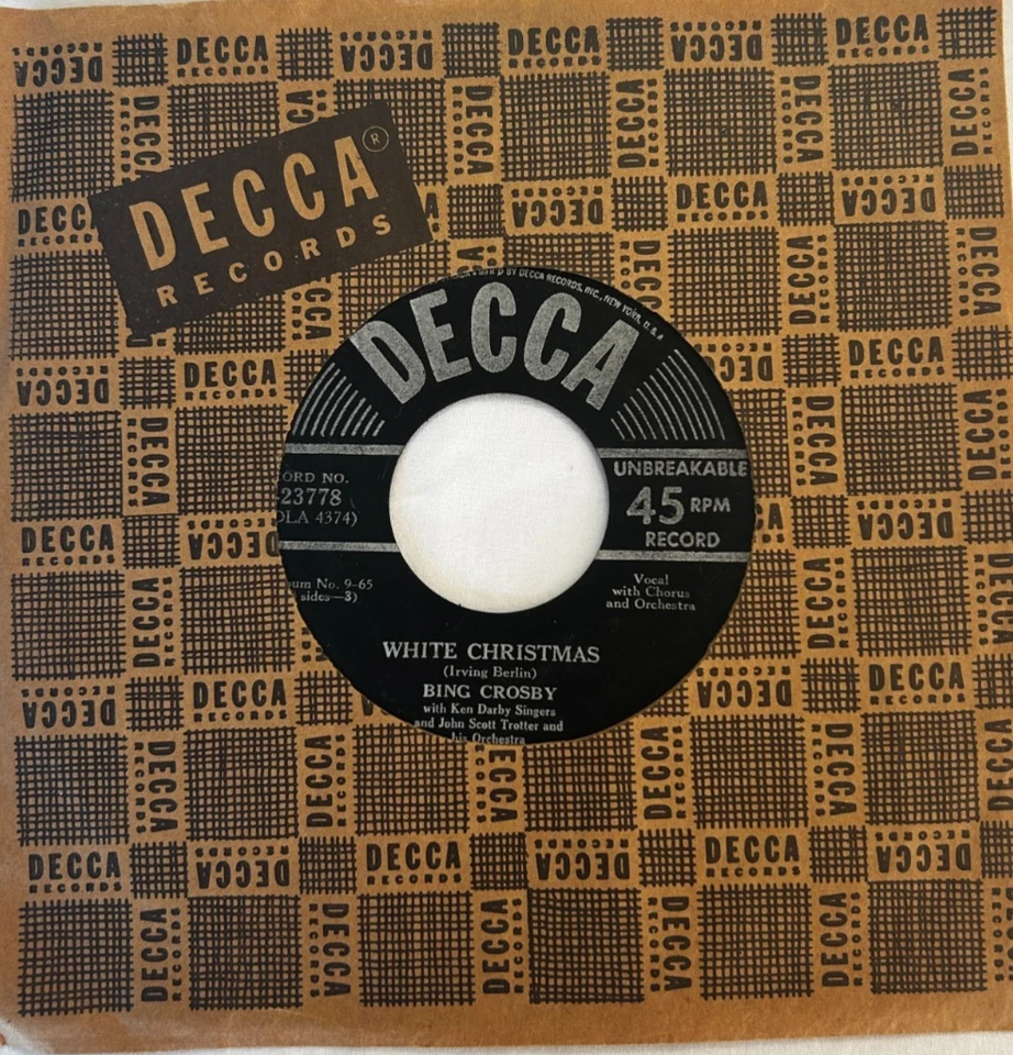 Bing Crosby - White Christmas / God Rest Ye Merry - 1954 Decca 7" 45 + Extras NM - Bild 3 von 4