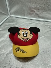 Disney World MICKEY MOUSE Baseball Cap Hat with Ears Youth Red And Yellow Hat