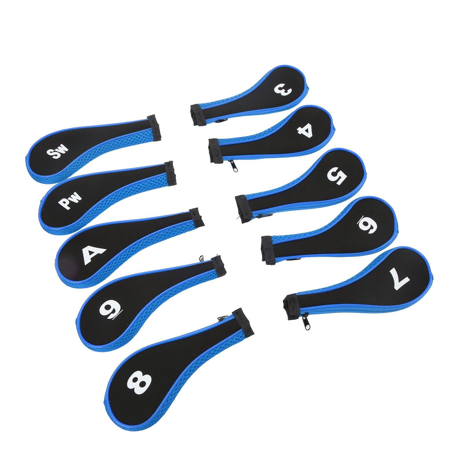 10Pcs Golf Club Head Cover Neoprene Golf Head Cover For Woods Irons Golfer