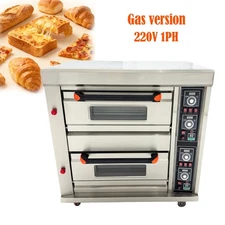 220V Gas Version Two-Layer Commercial Electric Pizza Oven Removable Bread Oven