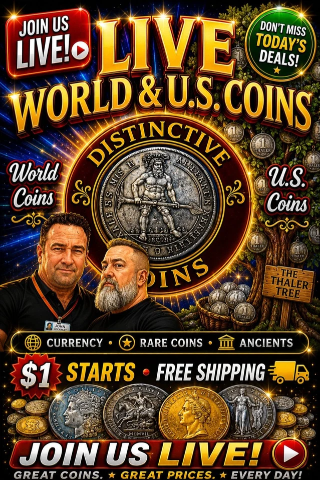 Distinctive Coins U.S. & World Coin & Currency Show FREE SHIPPING 06/17