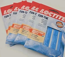 Lot of 5 Loctite Fun-Tak Mounting Putty, 2 oz, Blue 