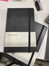Lot Of 3 Brand New & Sealed Moleskine Notebook Black Ruled Hard Cover - Branded