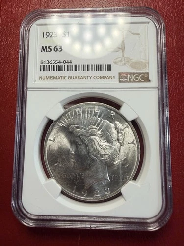 1923 $1 Peace Dollar. NGC MS-63. Free Shipping