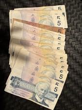 1986 Canadian 5 Dollar Bill Circulated. 1 Banknote !!!!!🇨🇦🇨🇦🇨🇦🇨🇦