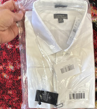 J.Crew Ludlow Premium Cotton Tuxedo Shirt Classic Fit White 17/34 Spread Collar