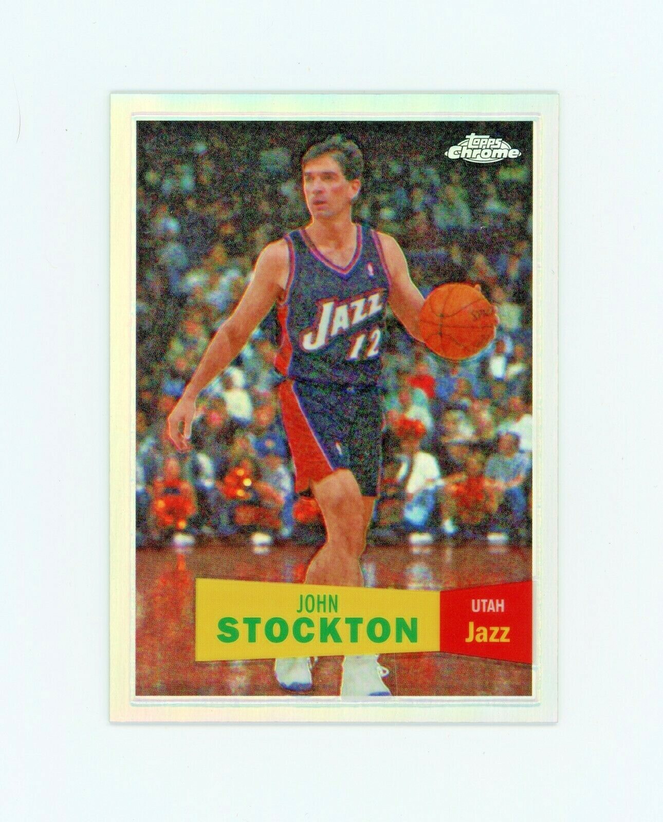 JOHN STOCKTON 2008-09 Topps Chrome 1957 Retro Refractor #71/999 Utah Jazz JM